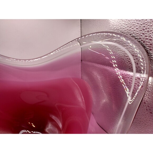 Vtg 1963 Paul Kedelv Signed Pink Flygsfor Art Glass "Coquille" Range 12" X 5.25" - Picture 3 of 16
